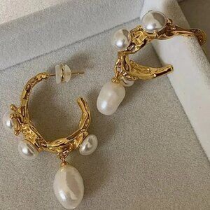 French Baroque Style Cultured Pearl Earrings